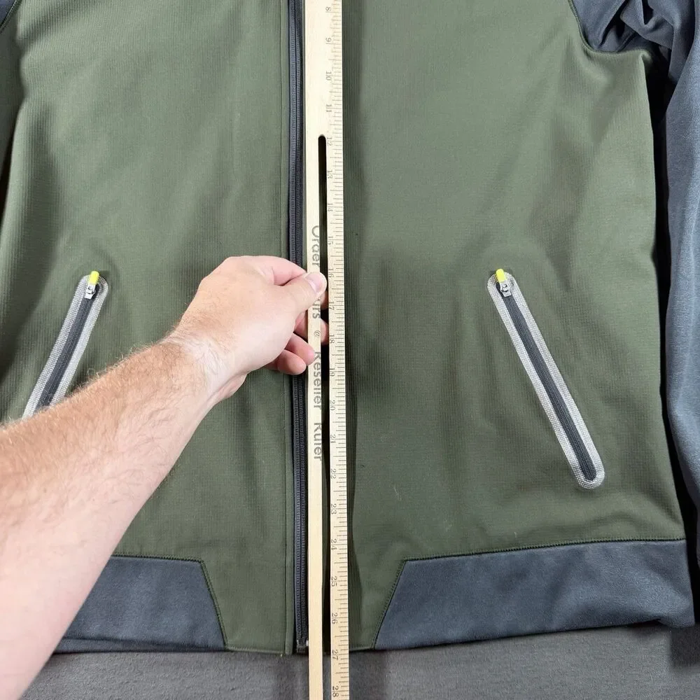 The North Face Jacket Mens Large Green Full Zip Hybrid Softshell Hooded Kilowatt